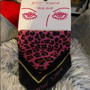 Pink cheetah leopard betsey johnson. Headgear mask/bandanna/headband scarf